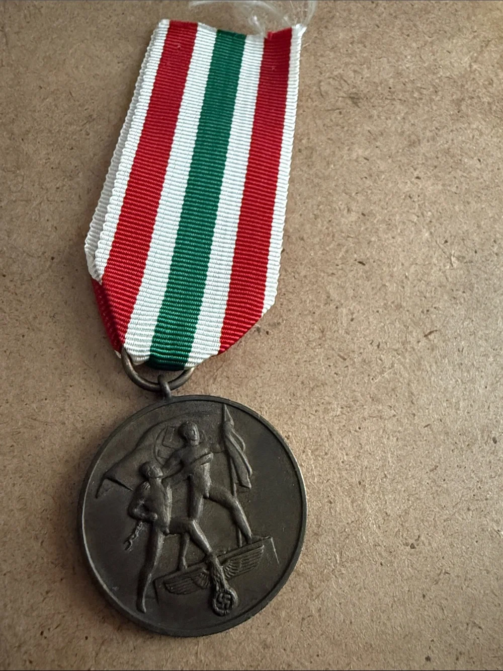 World War II MEMEL commemorative metal with ribbon